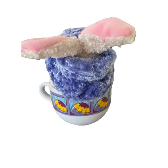 Vintage Dan Dee Coffee Soup Mug Tea Cup with Plush Bunny Gift Set Easter Spring - Picture 3 of 9